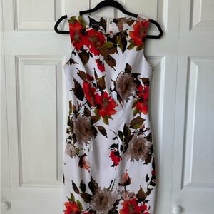 Alyx Red and White Sheath Midi Dress for Wedding Guests